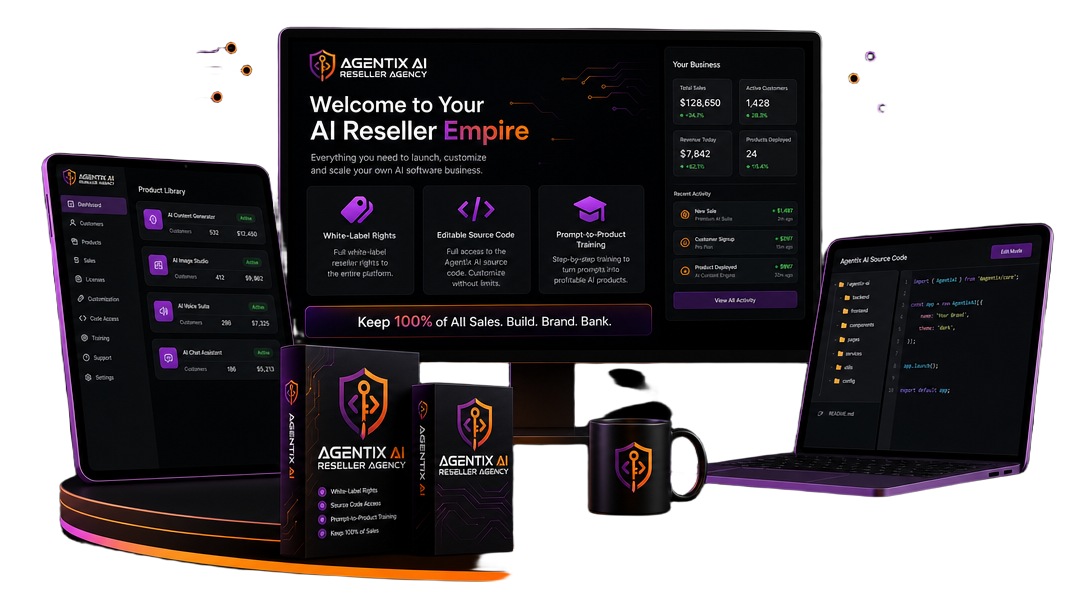 Agentix AI Reseller Agency hero mockup