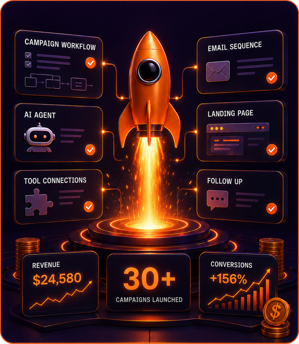 30+ campaign workflows pre-wired and ready to launch