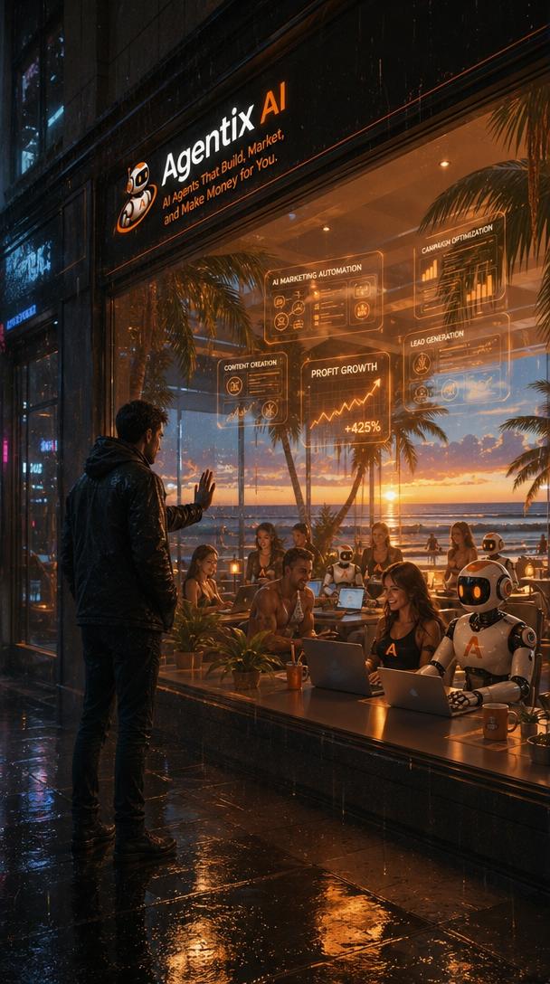 Proof collage showing Agentix campaign and revenue outputs